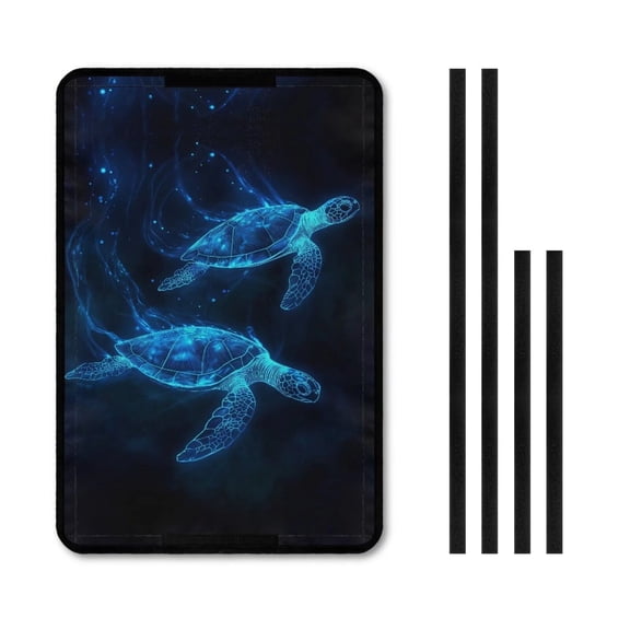 XYZCANDO Sea Turtle RV Door Window Shade Foldable RV Sunlight Cover with Hook and Loop Fashion Camper Decor 26'' X 17'' Travel Trailer Door Blackout Window Shade Camper Blinds Black