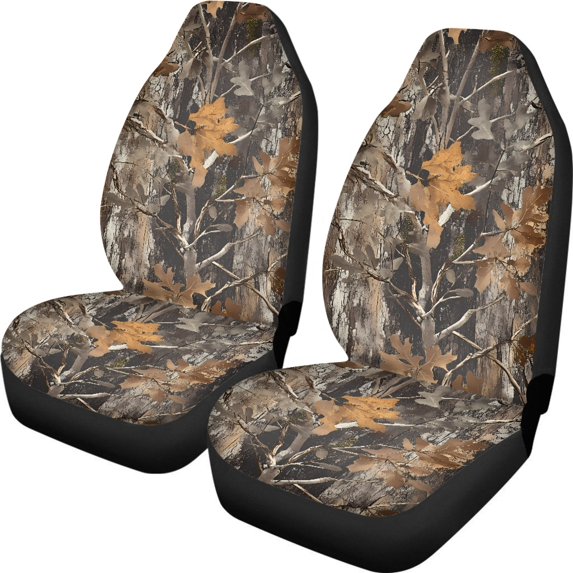 XYZCANDO Seat Covers Camouflage Leaf 2 Pack Car Seat Cover Front Seats Washable SUV Auto Vehicle Breathable Anti-Wear Car Seat Covers