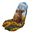 thumbnail image 1 of XYZCANDO Seats Protector Highland Cow Sunflower Towel Cover for Camping Gym Travel, Non-Slip Lightweight Car Seat Cover for Trucks SUV, 1 of 10