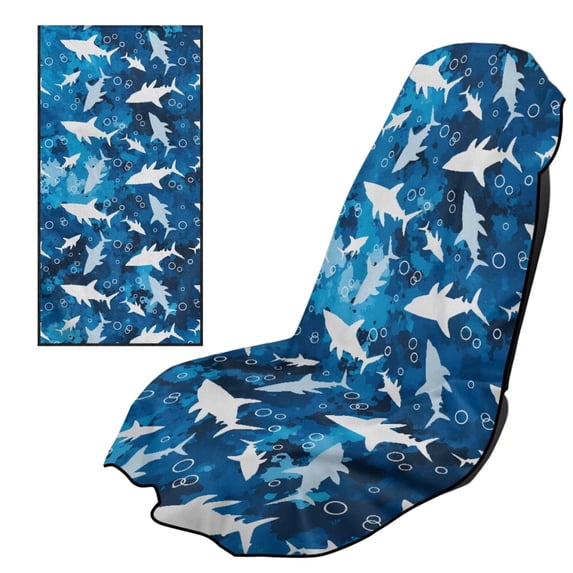 XYZCANDO Shark Car Towel Cushion Cover Camo Waterproof Sweat Towels Bucket Seat Covers Non Slip Backing Sweatproof Cushion Protector Suitable for Most Cars SUV and Sedan