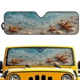 thumbnail image 1 of XYZCANDO Shell Beach Windshield Sun Shade Folding Front Window Sun Shade for Car Accessories for Rubicon Sahara TJ JK JKU 2 Door & 4 Door Windshied Sunshade Block UV Rays, 1 of 7