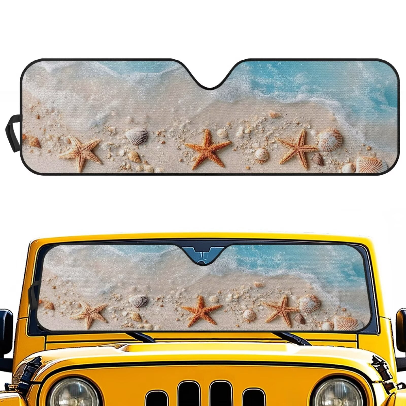 Promo Jeep Shell XYZCANDO Shells Beach Windshield Sun Shade Compatible with Jeep ...