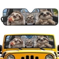 thumbnail image 1 of XYZCANDO Sloth Windshield Sun Shade for 1997-2017 Jeep Wrangler Rubicon Sahara TJ JK JKU 2/4 Doors Sunshade Sun Visor for UV Rays & Heat Protection 51.57 in *16.14 in, 1 of 7