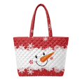 thumbnail image 1 of XYZCANDO Snowman Printed Quilted Handle Tote Bag Large Capacity Winter Holiday Casual Shoulder Purse for Christmas Shopping Travel Daily Use, 1 of 7