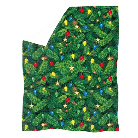 XYZCANDO Soft Coral Fleece Blanket for Camping Home Travel, Polyester Fluffy Laundry Friendly Coral Fleece Throw Blanket, Star LED Strip Pattern