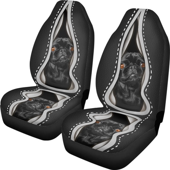 XYZCANDO Soft Vehicle Seat Protector SUV Auto Sedan, Stretchy Waterproof Car Seat Covers 2 Piece Polyester Dog Pattern