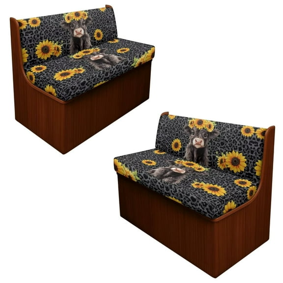 XYZCANDO Spotted Sunflower Cow RV Sofa Seat Cover Sofa Cushion Cover Comfortable Easy Installation Trend Print Loveseat Slipcovers Washable Couch Covers for Travel Couch