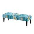 thumbnail image 1 of XYZCANDO Stain Resistant Bench Covers, Plumeria Water Pattern Polyester Spandex Light Dining Bench Covers for Bedroom Living Room, 1 of 9