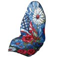 thumbnail image 1 of XYZCANDO Stained Glass American Flag Floral Car Seat Cover - Waterproof Sweatproof Protector - Universal Fit for Cars, Trucks, SUVs & Vans, 1 of 9