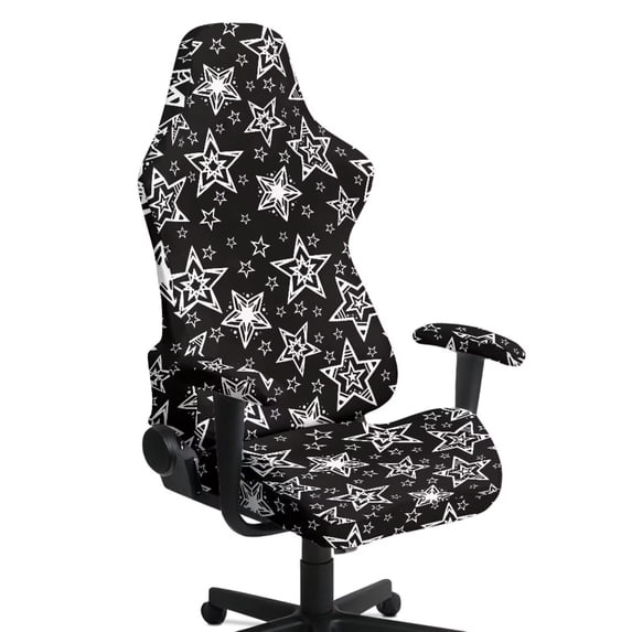 XYZCANDO Star Gaming Chair Cover Set Gaming Chair Protective Cover 4pc Set Easy to Clean Anti-Skid Gaming Chair Accessories Keeps Your Chair Cool and Clean