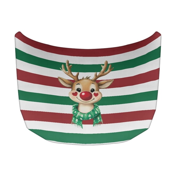 XYZCANDO Strap Reinforcement Automotive Hoods Covers, Reindeer Stripes Swimsuit Fabric Car Cover, All Season Protection Car Hood Cover