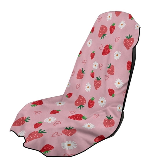 XYZCANDO Strawberry Garden Sweat Absorption Car Seat Cover Protector for Hiking Beach Gym, Sweat-Absorbent Sweatproof Seat Cover Towel