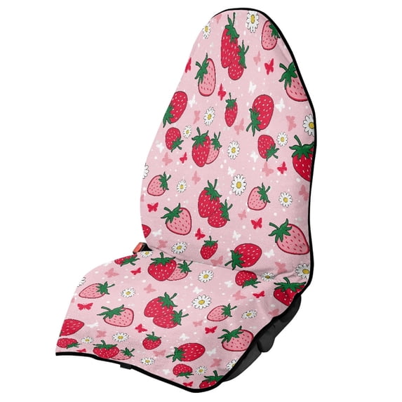 XYZCANDO Strawberry Pattern Car Seat Towel Cover Machine Washable Terry Cloth Car Seat Covers, Non-Slip, Suitable for Truck Seat Van, Fit for SUVs Trucks Cars