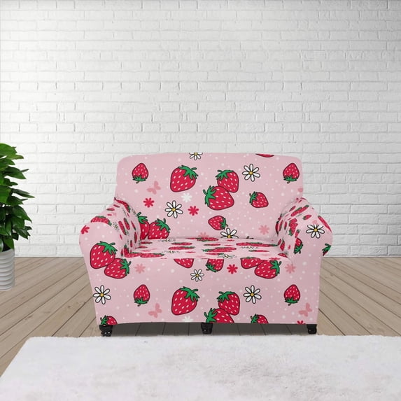 XYZCANDO Strawberry Sofa Slipcover Cartoon 1-Piece Couch Cover High Stretch Furniture Protection for Armchair in Living Room for Kids, Pets