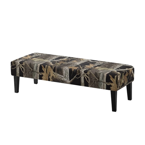 XYZCANDO Stretch Bench Seat Cover, Tree Bark Camo Pattern Polyester Spandex Stretchable Bench Covers for Garden Dining Room
