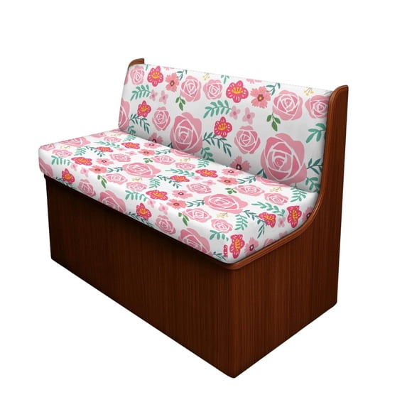 XYZCANDO Stretch Pink Floral RV Dinette Booth Seat Covers - 2 Piece Washable Protector for Camper Travel Trailer