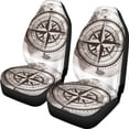 thumbnail image 1 of XYZCANDO Stretchy Car Seat Cover Front Seats SUV Auto Van, Cozy All-Season Car Seat Covers 2 pcs Polyester Compass Map, 1 of 10