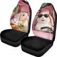 thumbnail image 1 of XYZCANDO Stylish 2-Pack Front Car Seat Covers with Cute Bunny Print - Breathable Waterproof Protector For Daily Use, 1 of 10