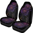 thumbnail image 1 of XYZCANDO Stylish 2-Piece Front Car Seat Covers with Purple Gold Rose Pattern - Durable Breathable Protection For Vehicle Interior, 1 of 10