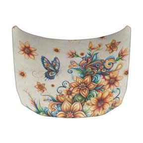 XYZCANDO Stylish Universal Car Hood Cover featuring Vintage Floral Butterfly - Durable All Season Exterior Protection and Decoration