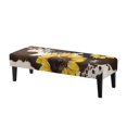 thumbnail image 1 of XYZCANDO Sunflower Cow-patterned Poly Spandex Bench Seat Cover with Wear Resistant, Stain Resistant Washable Dining Bench Covers for Living Room, 1 of 9
