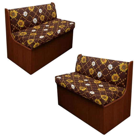 XYZCANDO Sunflower Print 2 Sets RV Dinette Cushion Covers Comfortable Slipcover Stretch 2 Seat Sofa Chair Cover Furniture Easy to Install for RV Camper Car Bench 2 Backrest Covers & 2 Bench Covers