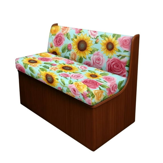 XYZCANDO Sunflower Roses RV Dinette Cushion Covers Universal RV Accessories Outdoor Travel Use Comfortable Bench Cushion Stretchable Couch Cover 2 Cushion Sofa Washable Sofa Cover Gifts for Friend