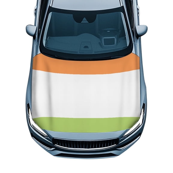 XYZCANDO Sunproof Car Hood Cover Protector, Indian Flag Print Stretch Fabric Automotive Accessories, Waterproof Car Hood Decoration