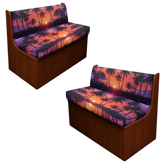 XYZCANDO Sunset Coconut Tree RV 2 Seat Sofa Chair Cover Stylish RV Accessories for Inside Couch Cover Loveseat Sofa Slip Covers for 2 Seat Cushion Couch Great Gift for Family and Friend