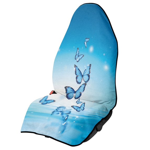 XYZCANDO Terry Cloth Car Seat Covers, Compatible with Van Automotive Seat, Car Seat Towel Cover for SUVs Trucks Non-Slip, Butterfly Pattern Design