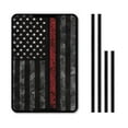 thumbnail image 1 of XYZCANDO Thin Red Line American Flag RV Door Window Shade American Honoring Firefighter Flags RV Window Cover USA Flag RV Insulated Window Covers Foldable Camper Blinds for Travel Trailers Black, 1 of 1