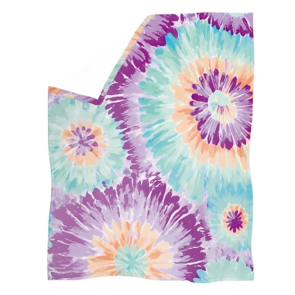 XYZCANDO Tie Dye Pattern Polyester Coral Fleece Blanket, Soft Plush Throw Blanket Durable Fluffy for Travel Camping Bedroom