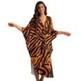 thumbnail image 1 of XYZCANDO Tiger Stripes Women's Long Kaftan Dress Flowy Maxi Dress Beach Cover Up Loose Fit Batwing Sleeve Swimsuit Cover Ups Hawaiian Robe Vacation Outfits Elegant Gown Top Night Dress, 1 of 7