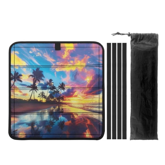 XYZCANDO Tropical Palm Tree Camper Skylight Cover RV Window Shade RV Skylight Cover Velcro Blackout Window Cover Foldable UV Rays Protection Camper Trailer Fan Vent Cover RV Sunshade Hawaiian Blue