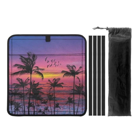 XYZCANDO Tropical Palm Tree Camper Window Cover RV Skylight Cover RV Window Shade Camper Blackout Window Cover 16 " (L) x 16 " (W) UV Rays Protection Camper Fan Vent Cover Hawaiian Pink