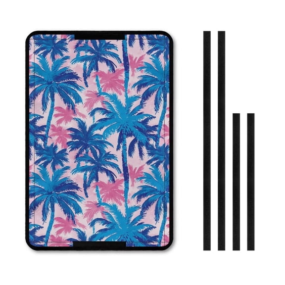 XYZCANDO Tropical Palm Tree RV Door Window Shade Stylish Camper Decor Foldable RV Window Shade RV Window Cover Travel Trailer Door Blackout Window Shade Fits for RV Interior Door Window Blue