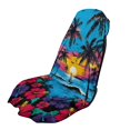thumbnail image 1 of XYZCANDO Tropical Sunset Hibiscus & Palm Tree Print Car Seat Towel Cover, Sweat-Absorbent Car Cushion Seat Covers Machine Washable Non-Slip for Cars Sedans, 1 of 11