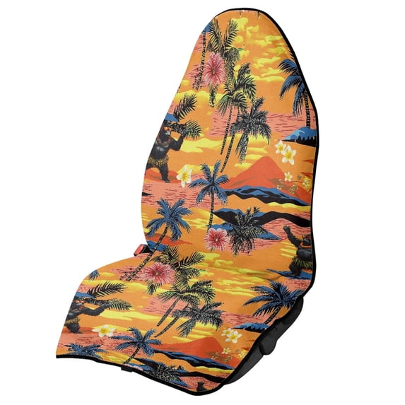 XYZCANDO Tropical Sunset Palm Terry Cloth Car Seat Covers Waterproof, for Truck Seat SUV Seats Van Suitable for Cars Trucks