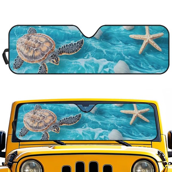 XYZCANDO Turtle Windshield Sun Shade for 2018-2025 Jeep Wrangler JL & 2/4 Door 4XE & 2020-2025 Jeep Gladiator JT Shells UV Rays Blocker Sun Visor Shade Keep Vehicle Cool