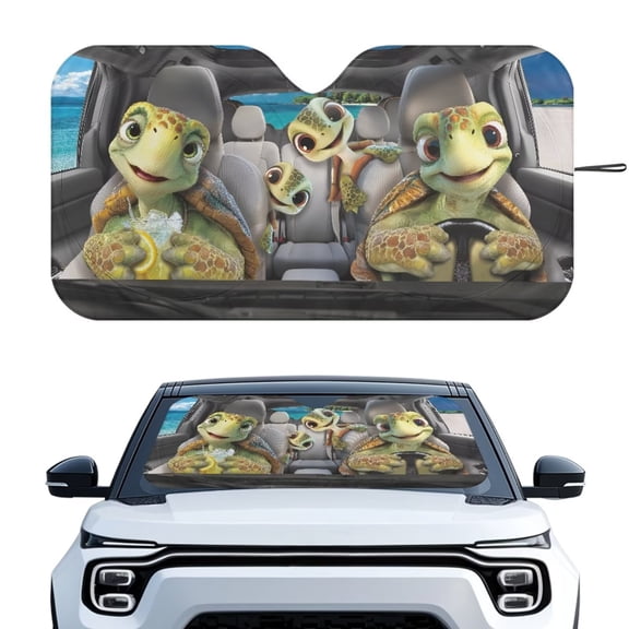 XYZCANDO Turtle Windshield Sunshades for Car Sun Visor for UV Rays & Heat Protection Foldable Windshield Sun Visor Blocks UV Rays Universal Fit for Most Cars SUVs and Sedans