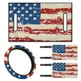 thumbnail image 1 of XYZCANDO USA Flag Golf Cart Seat Covers American Flag Golf Cart Steering Wheel Covers Golf Cart Flag 4 Set Golf Cart Decor Club Car Seat Covers Non-Slip Steering Wheel Cover 14 Inch Golf Flag White, 1 of 7