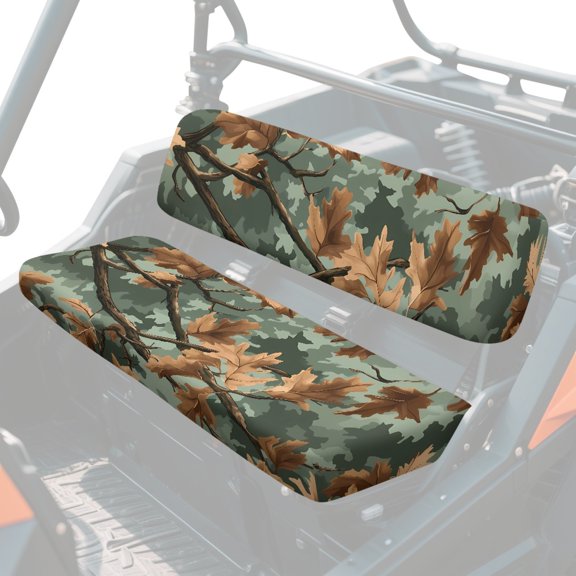 XYZCANDO UTV Seat Cover with Camo Leaf Pattern, UTV Seat Cushion Cover for Offroad and Desert Offroading Trips