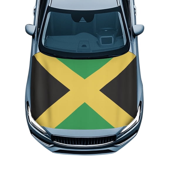 XYZCANDO Universal Car Hood Cover featuring Jamaica Flag - Durable All-Weather Protection for Car Enthusiasts