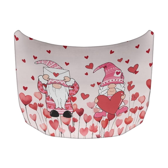 XYZCANDO Valentine's Day Car Hood Cover featuring Romantic Gnomes Hearts - Ideal for Romantic Holiday Vehicle Exterior Decoration