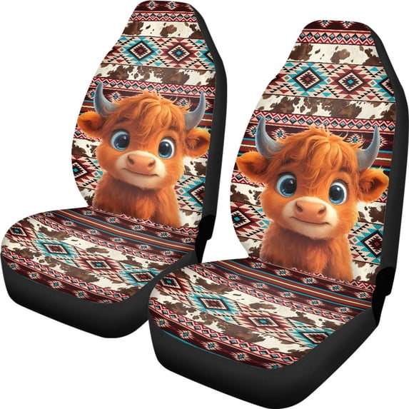 XYZCANDO Vehicle Interior Accessories Geometric Print 2 Pack Car Front Seat Covers Non-Slip Truck SUV Sedan Waterproof Soft Car Seat Covers