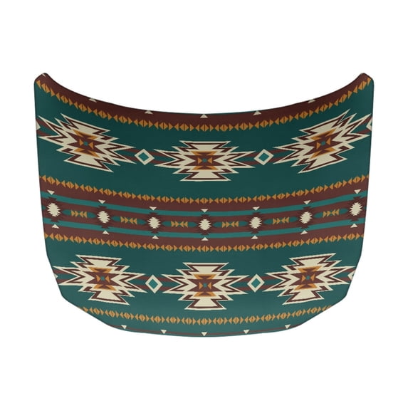 XYZCANDO Vintage Car Hood Cover featuring Southwestern Pattern - Durable All Season Protection for Auto Exterior