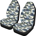thumbnail image 1 of XYZCANDO Washable Car Seat Covers Sedan SUV Auto, Soft Durable Car Front Seat Covers 2 pcs Polyester Fabric Fish Camouflage Print, 1 of 10