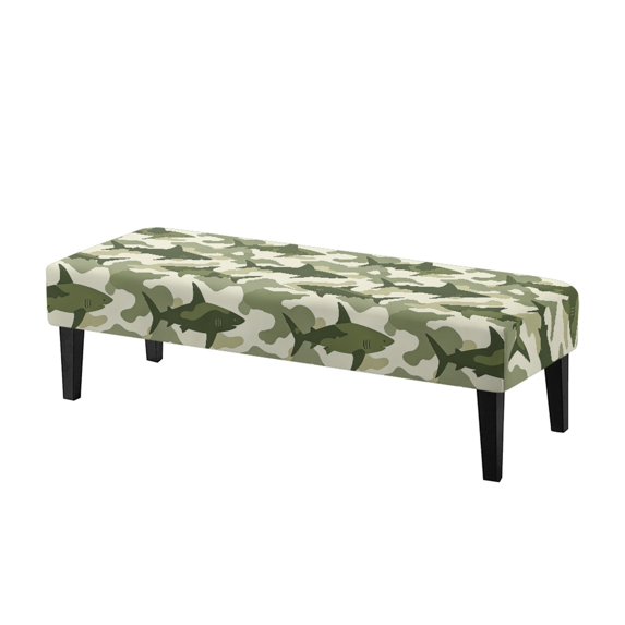 XYZCANDO Washable Stretch Bench Seat Cover for Living Room Bedroom, Polyester Spandex Elastic Band Chair Seat Protector Cover with Breathable