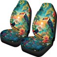 thumbnail image 1 of XYZCANDO Waterproof Front Car Seat Covers Truck Vehicle SUV, Breathable Comfy Car Front Seat Cover Set 2 Pack Breathable Cloth Tropical Toucan & Floral Sunset Print, 1 of 10