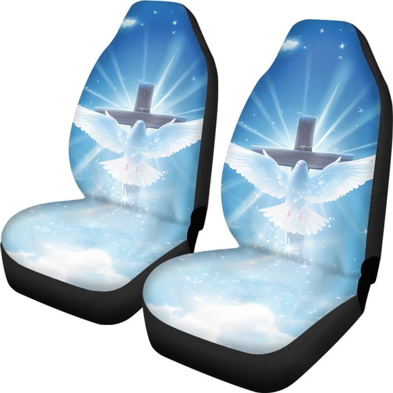 XYZCANDO White Dove Pattern Auto Seat Covers for Man Thin Car Seat Covers Decorative Elastic, for Truck Sedan SUV